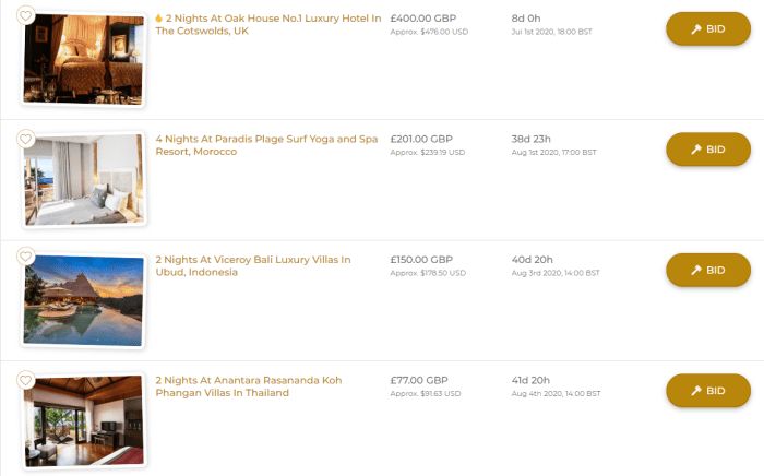 Prepaid hotel booking sites