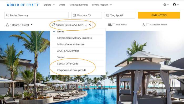 Corporate codes for hyatt hotels
